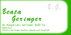 beata geringer business card